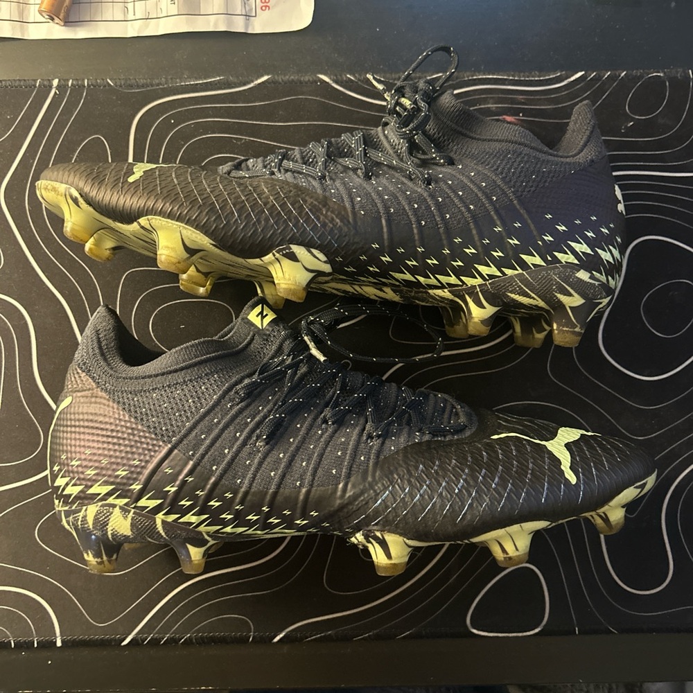 Puma Black and Neon Yellow Soccer Cleats
